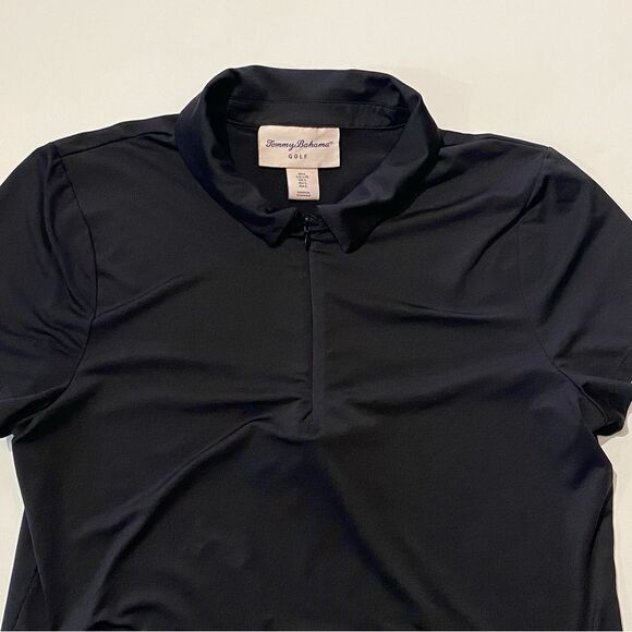 Tommy Bahama Golf 1/4 Zip Black Short Sleeve Polo Shirt Women's Size Large - Picture 4 of 15